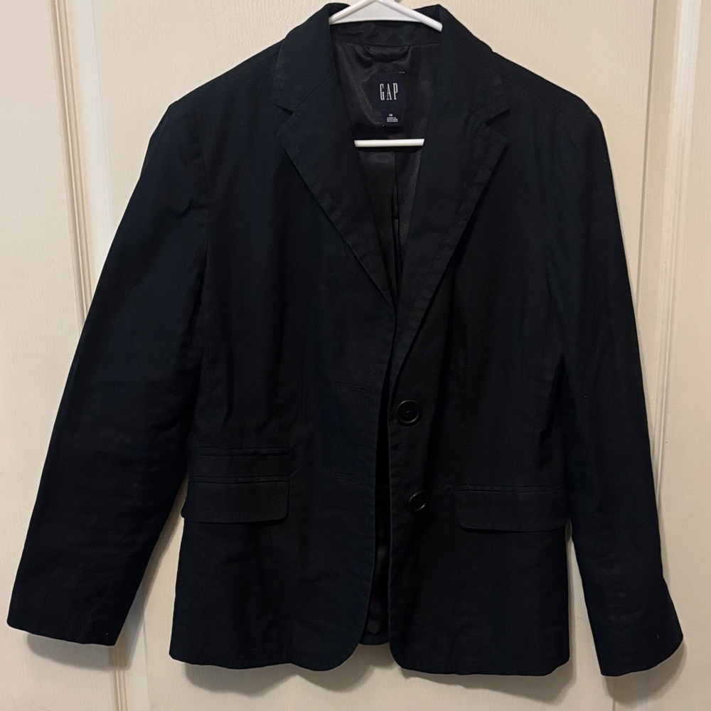 GAP Elegant Black Linen Blend Blazer